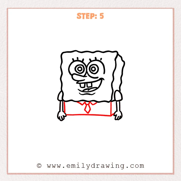 how to draw a spongebob characters - Step 5